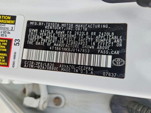 2018 TOYOTA CAMRY XSE