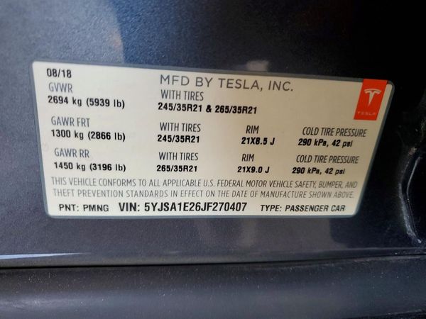 2018 TESLA MODEL S