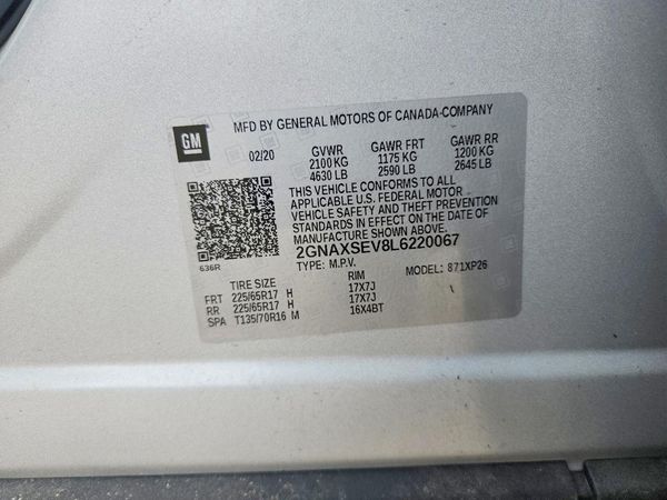 2020 CHEVROLET EQUINOX LS — VINS