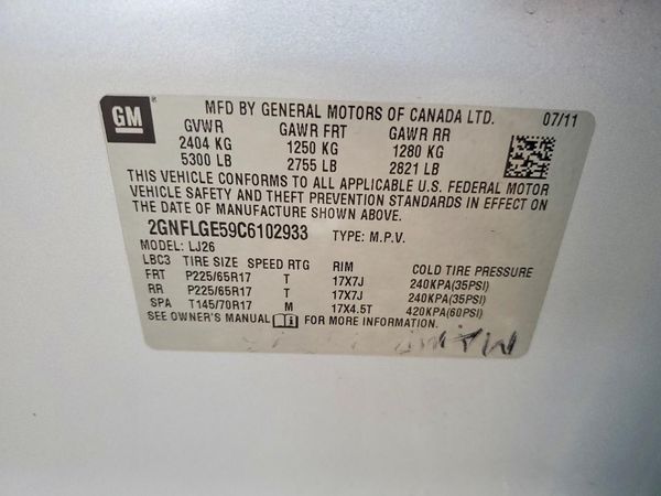 2012 CHEVROLET EQUINOX LTZ