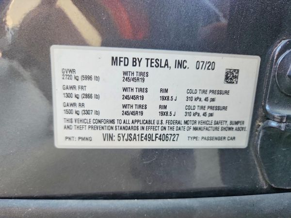 2020 TESLA MODEL S