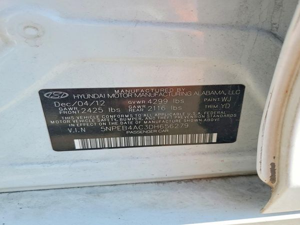 2013 HYUNDAI SONATA GLS/ GLS Popular — VINS