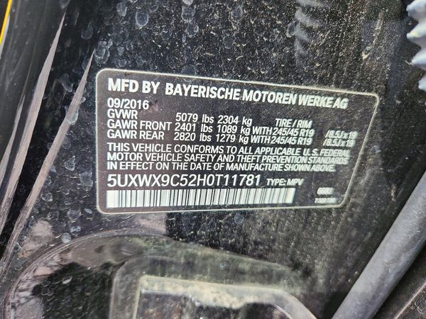 2017 BMW X3 xDrive28i — VINS