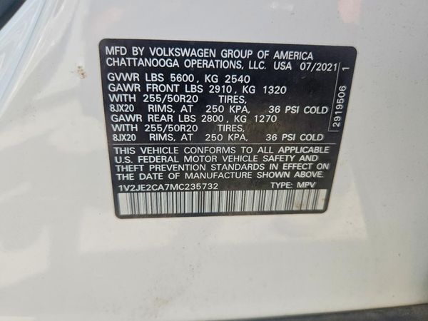 2021 VOLKSWAGEN ATLAS CROSS SPORT