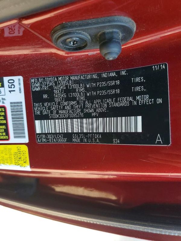 2015 TOYOTA SIENNA