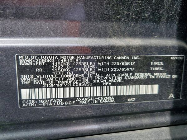 2020 TOYOTA RAV4 XLE