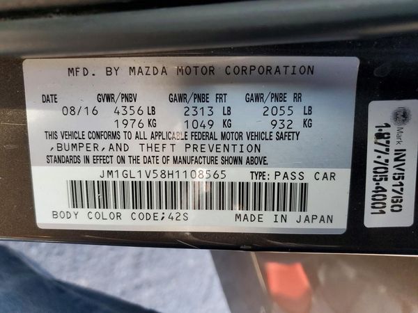 2017 MAZDA 6