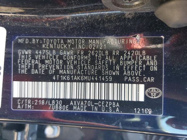 2021 TOYOTA CAMRY XSE