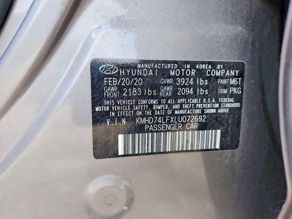 2020 HYUNDAI ELANTRA SE