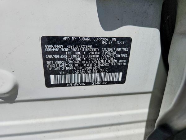2019 SUBARU FORESTER