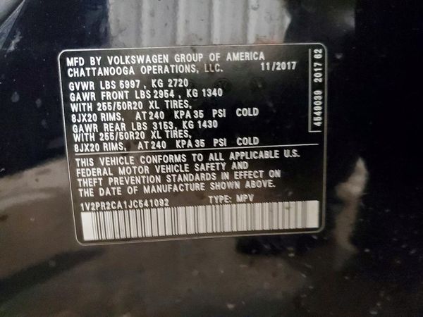 2018 VOLKSWAGEN ATLAS
