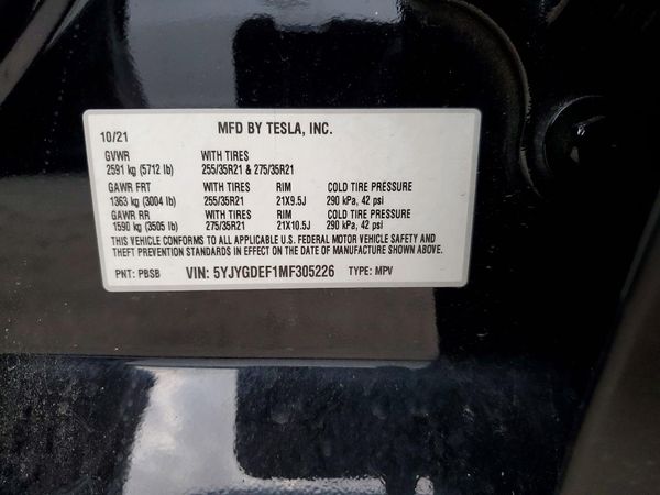 2021 TESLA MODEL Y