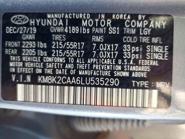 2020 HYUNDAI KONA SEL