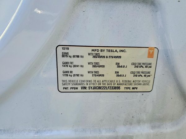 2020 TESLA MODEL X