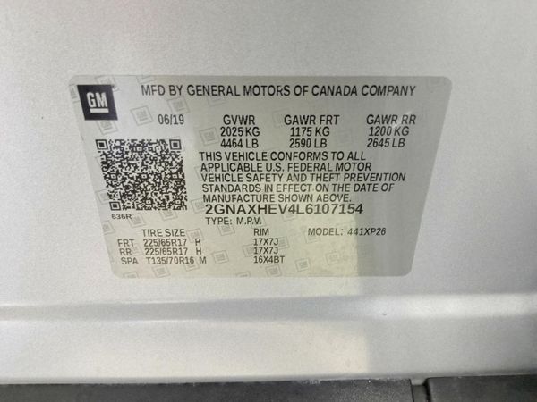2020 CHEVROLET EQUINOX LS — VINS