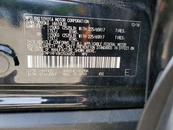 2019 TOYOTA RAV4 XLE / XLE Premium 4WD