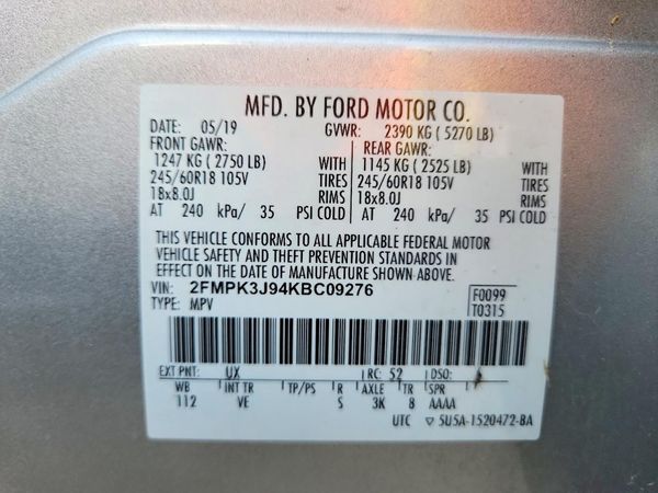 2019 FORD EDGE SEL
