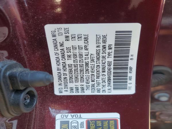 2016 HONDA CRV EX