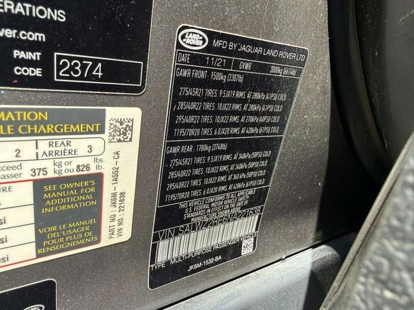 2022 LAND ROVER RANGE ROVER SPORT SVR / SVR Carbon Edition