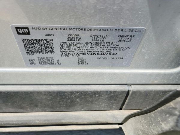 2022 CHEVROLET EQUINOX LS — VINS