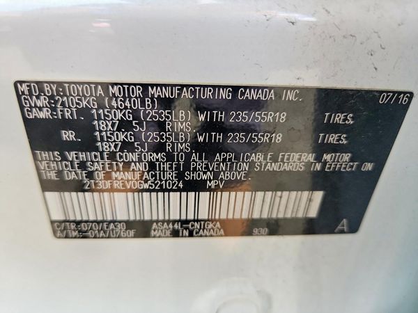 2016 TOYOTA RAV4 Limited (G Grade)