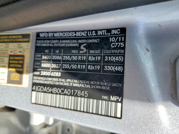 2012 MERCEDES-BENZ ML ML350 4-MATIC