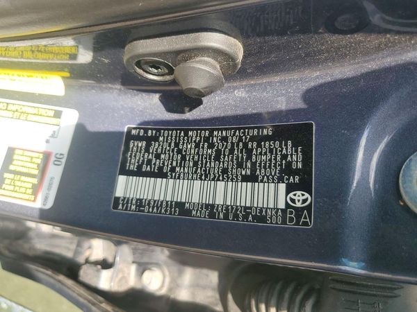 2018 TOYOTA COROLLA L/LE/SE/XLE/XSE