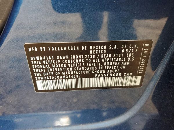 2017 VOLKSWAGEN JETTA S