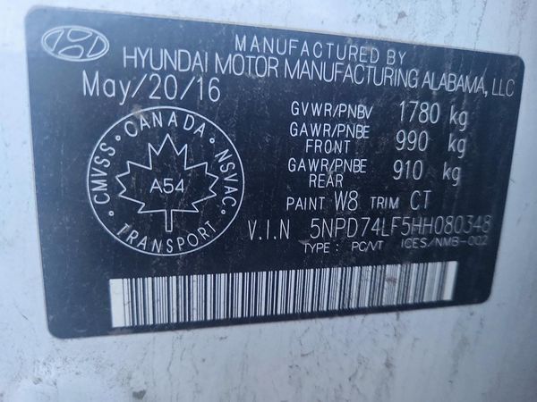 2017 HYUNDAI ELANTRA SE Base