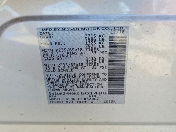 2019 NISSAN PATHFINDER