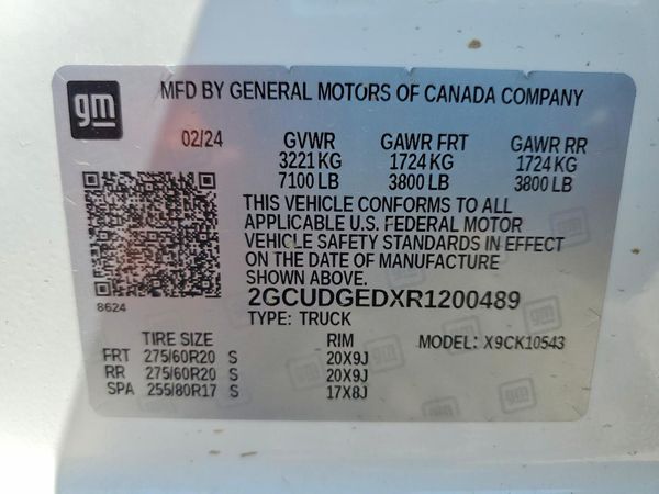 2024 CHEVROLET SILVERADO LTZ — VINS