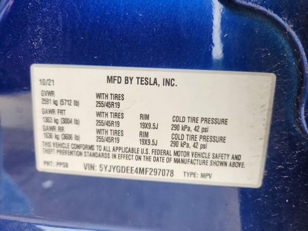 2021 TESLA MODEL Y
