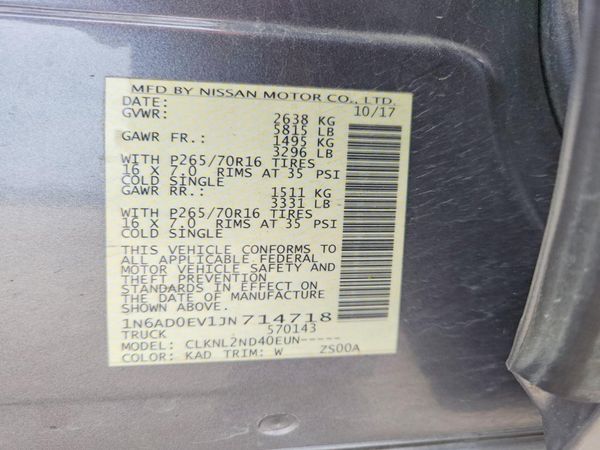 2018 NISSAN FRONTIER
