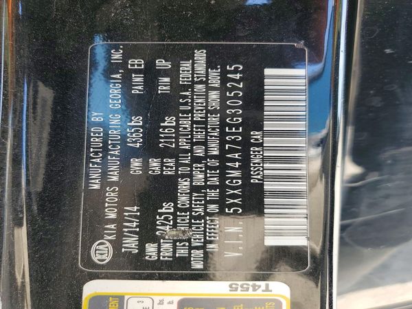 2014 KIA OPTIMA 2.4 LX STD/Conv