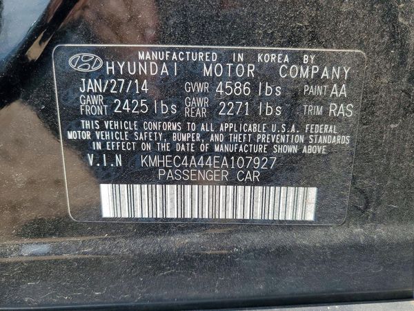 2014 HYUNDAI SONATA Hybrid/ Hybrid Limited — VINS