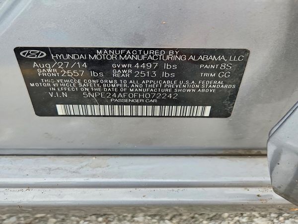 2015 HYUNDAI SONATA SE, ECO