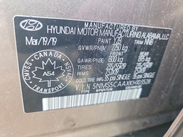 2019 HYUNDAI SANTA FE Limited, Ultimate