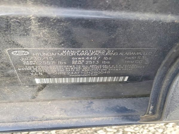 2016 HYUNDAI SONATA