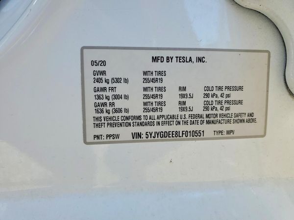 2020 TESLA MODEL Y