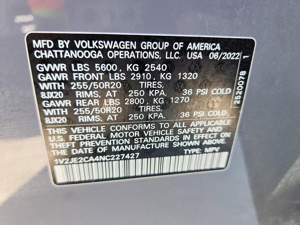 2022 VOLKSWAGEN ATLAS CROSS SPORT