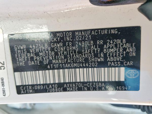 2021 TOYOTA CAMRY