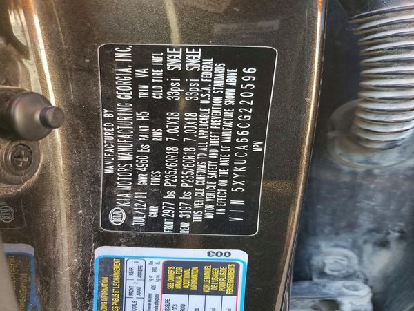 2012 KIA SORENTO GLS(Middle grade) — VINS