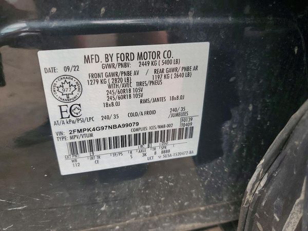 2022 FORD EDGE SE — VINS