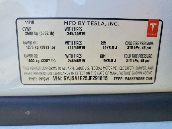 2018 TESLA MODEL S