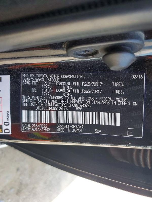 2016 TOYOTA 4RUNNER Base Grade