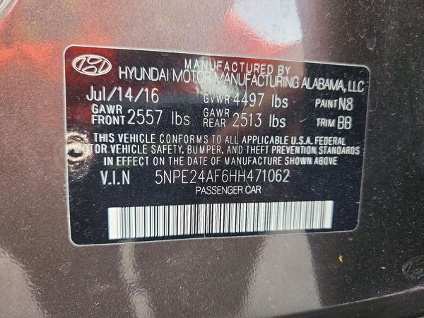 2017 HYUNDAI SONATA SE, Eco