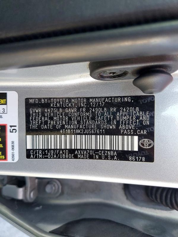 2018 TOYOTA CAMRY L/LE/SE/XLE