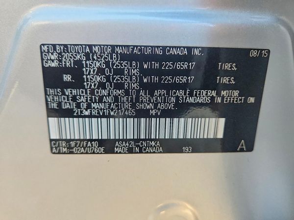2015 TOYOTA RAV4 XLE (M Grade)