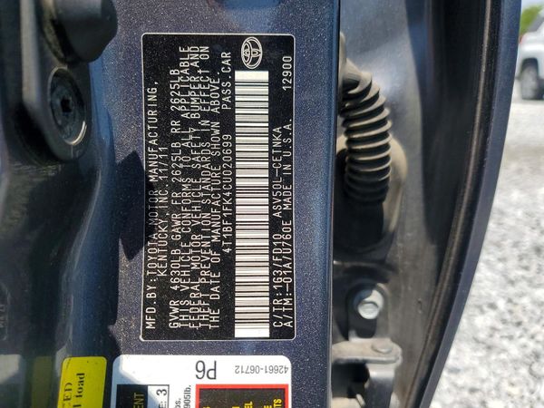 2012 TOYOTA CAMRY
