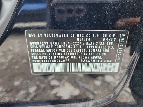 2017 VOLKSWAGEN JETTA SEL, SEL Premium